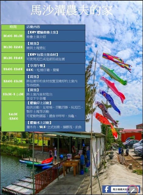馬沙溝農夫的家~一起灰頭土臉焢土窯、體驗釣魚划膠筏獨木舟SUP立式划槳桶仔雞烤肉