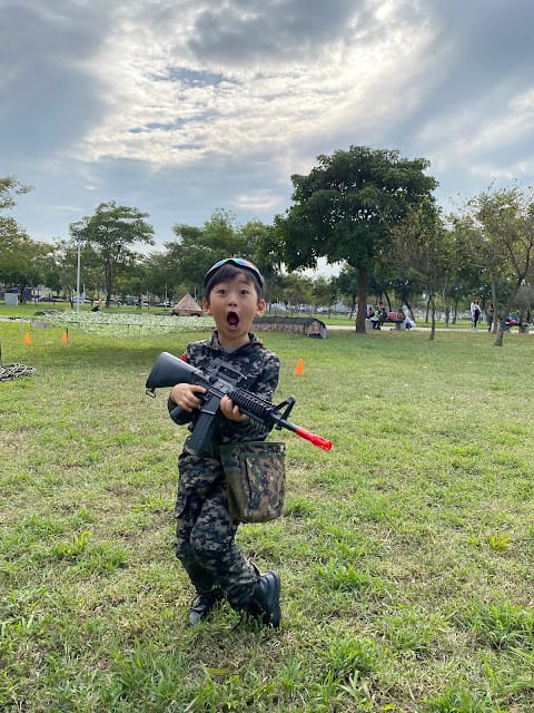 [親子體驗]Q阿米軍事體驗營,萌兵集合!匍匐前進/跳躍訓練/火箭炮射擊/搶救小兵