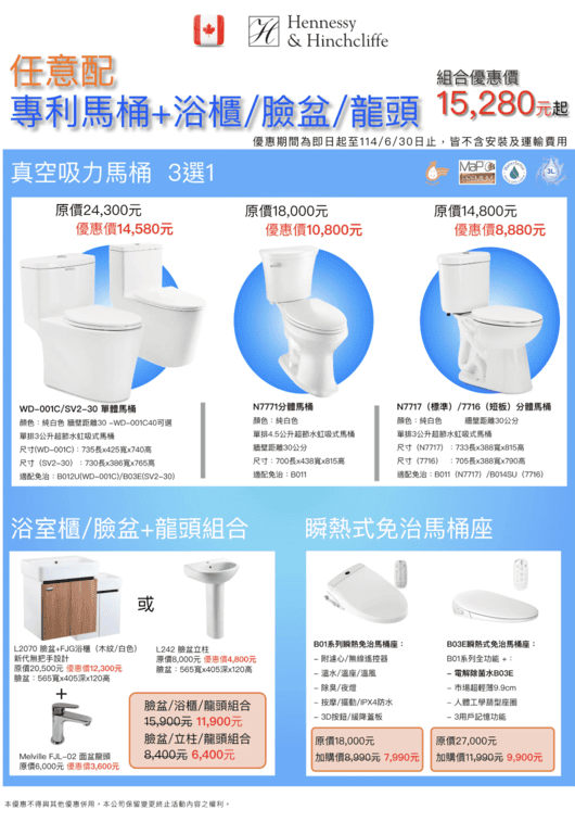 少少的水也能沖得好乾淨? H&H馬桶臉盆衛浴組合挑戰環保衛浴 少少的水也能沖得好乾淨? H&H馬桶臉盆衛浴組合挑戰環保衛浴