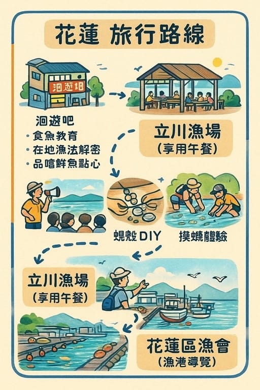 花蓮休閒漁業廊道親子行～到洄遊吧品嚐永續鮮魚點心、立川漁場大